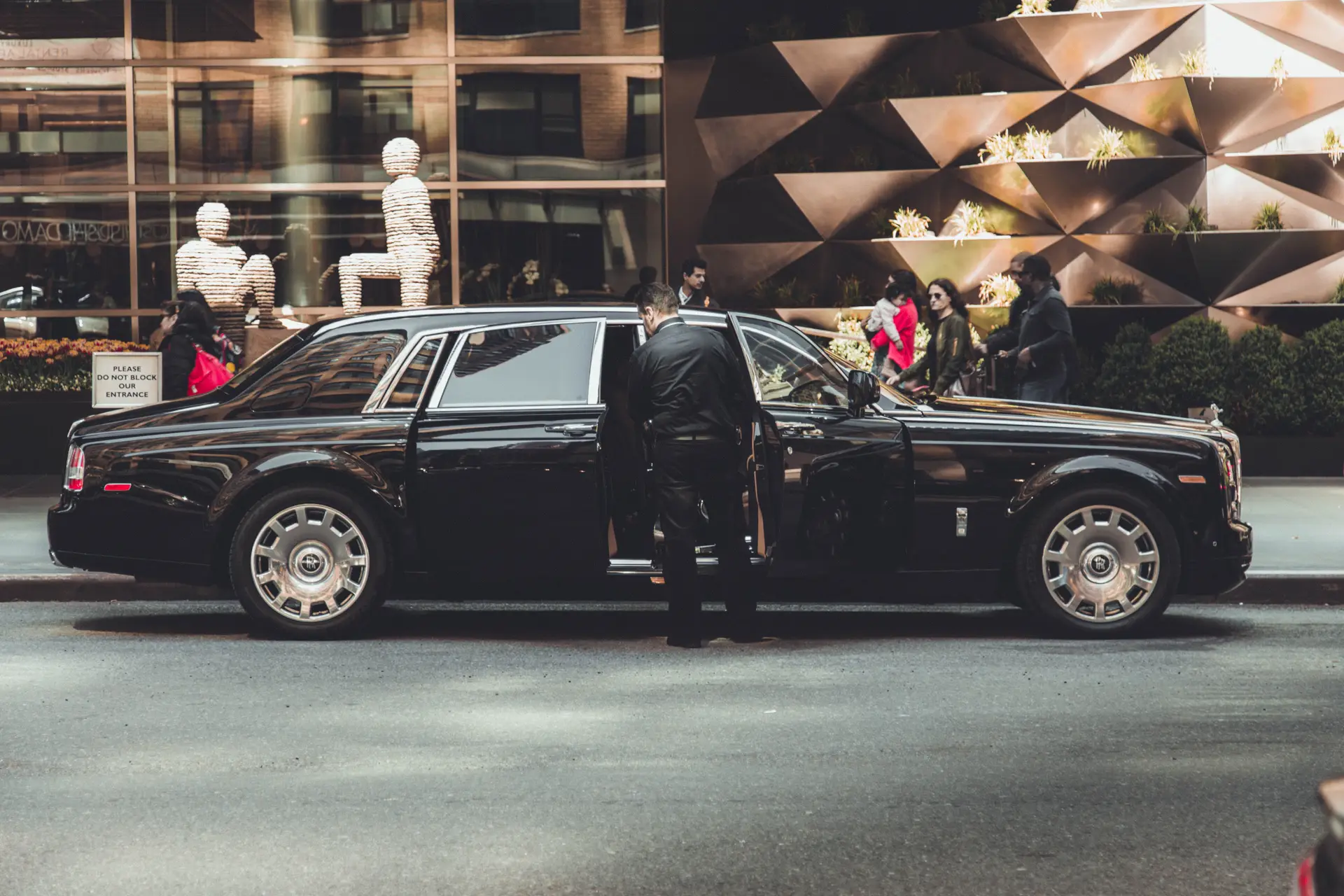 Luxury transportation arrival at the casino hotel
