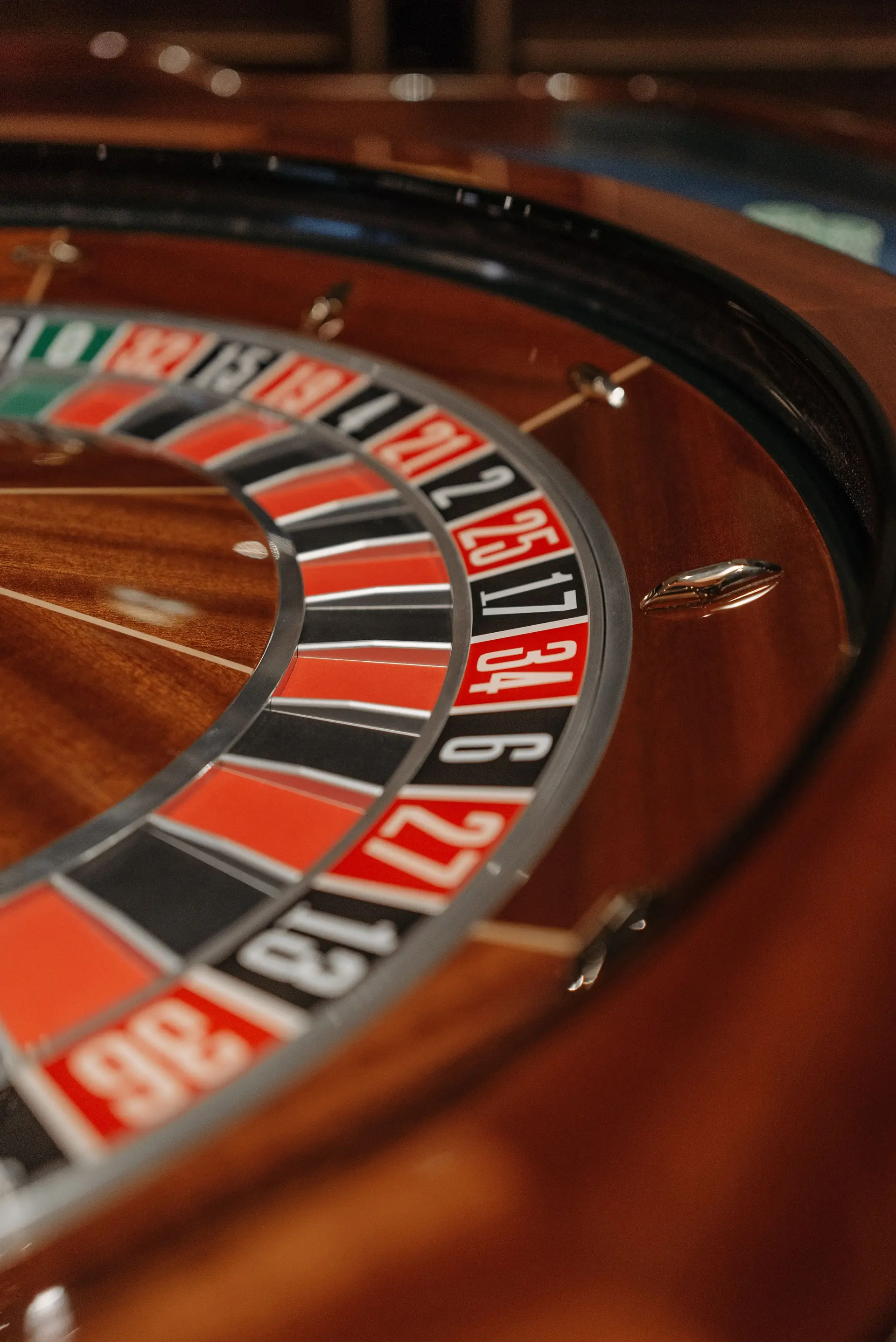 Sophisticated casino roulette interior